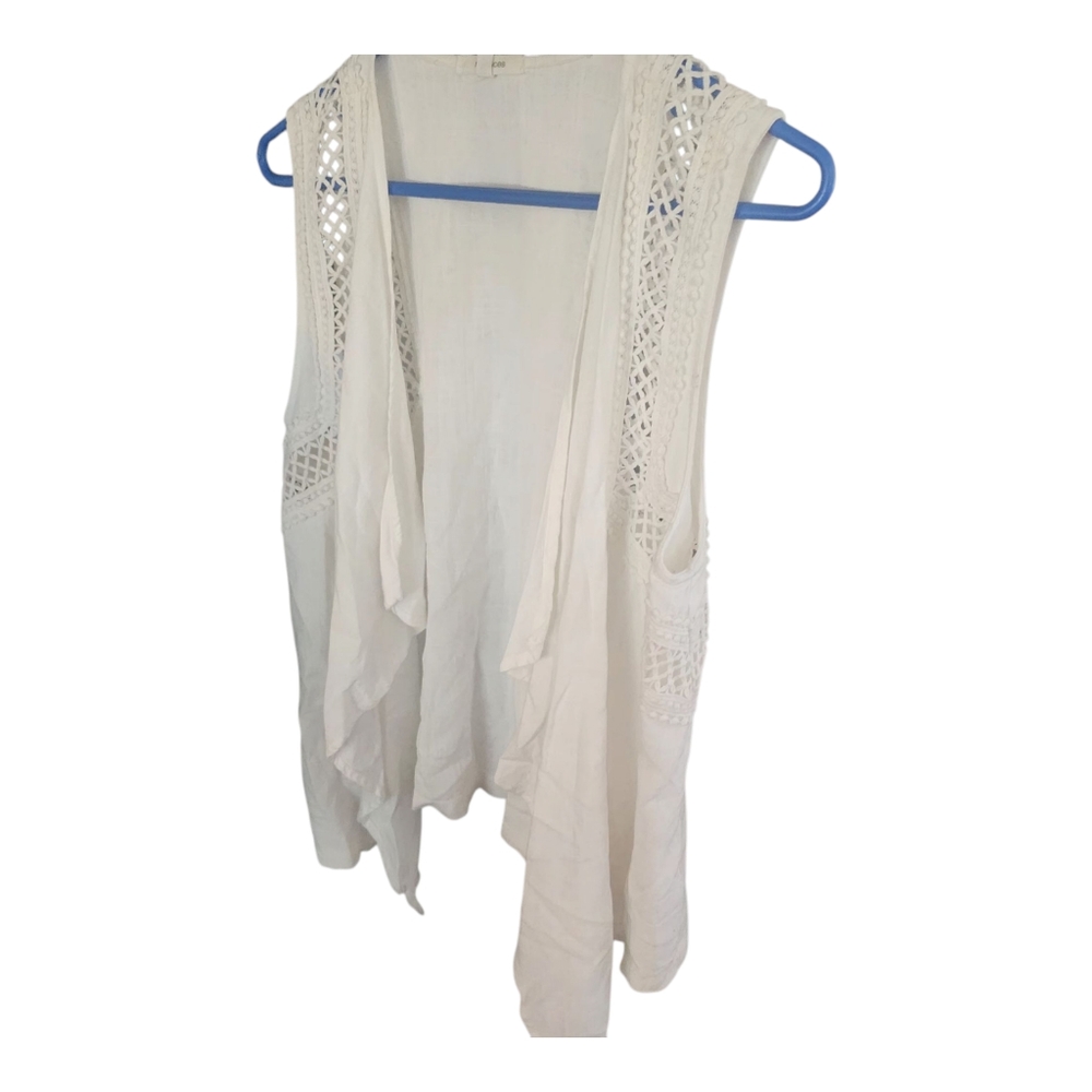 Maurixes White Knit Vest Size M